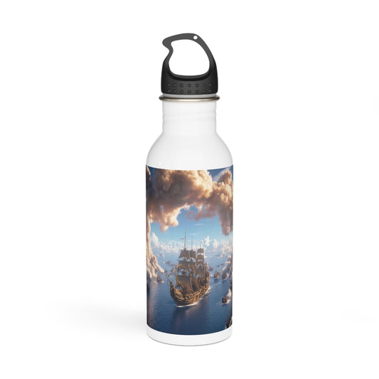 Celestial Armada Stainless Steel Water Bottle – Dawn’s Fleet Through Clouds