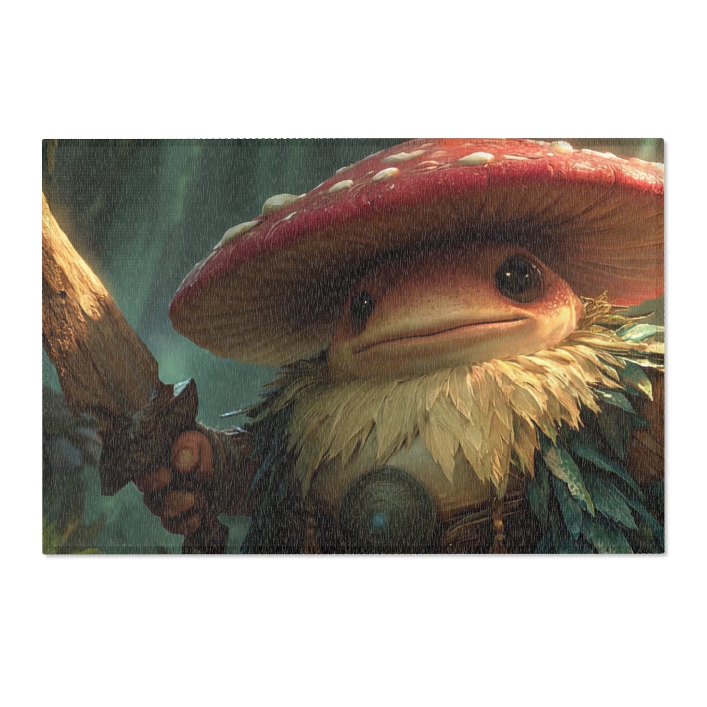 Mushroom Knight Area Rug – Sunlit Jungle Guardian