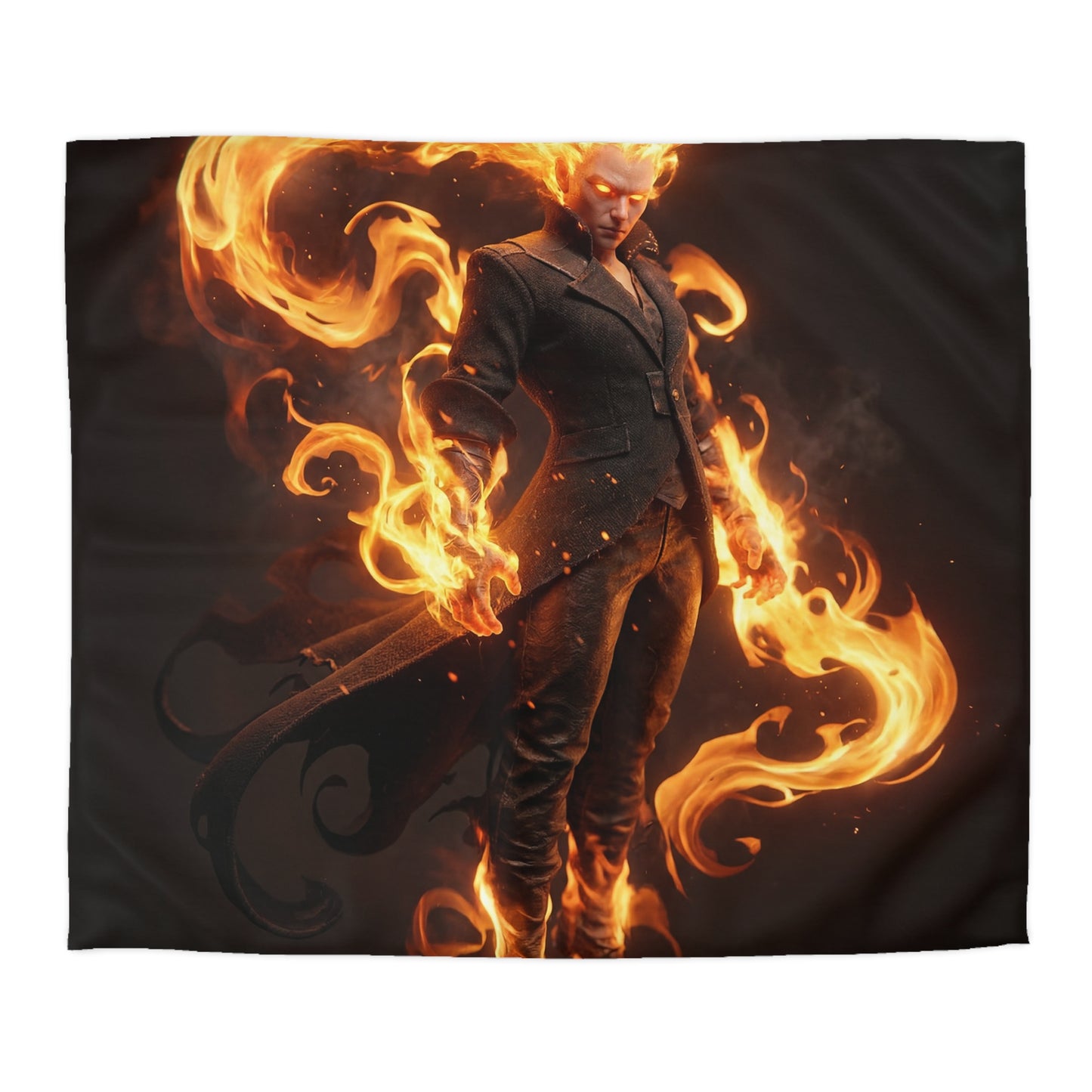 Flame-Weaver Duvet Cover – Sovereign of Ember and Shadow