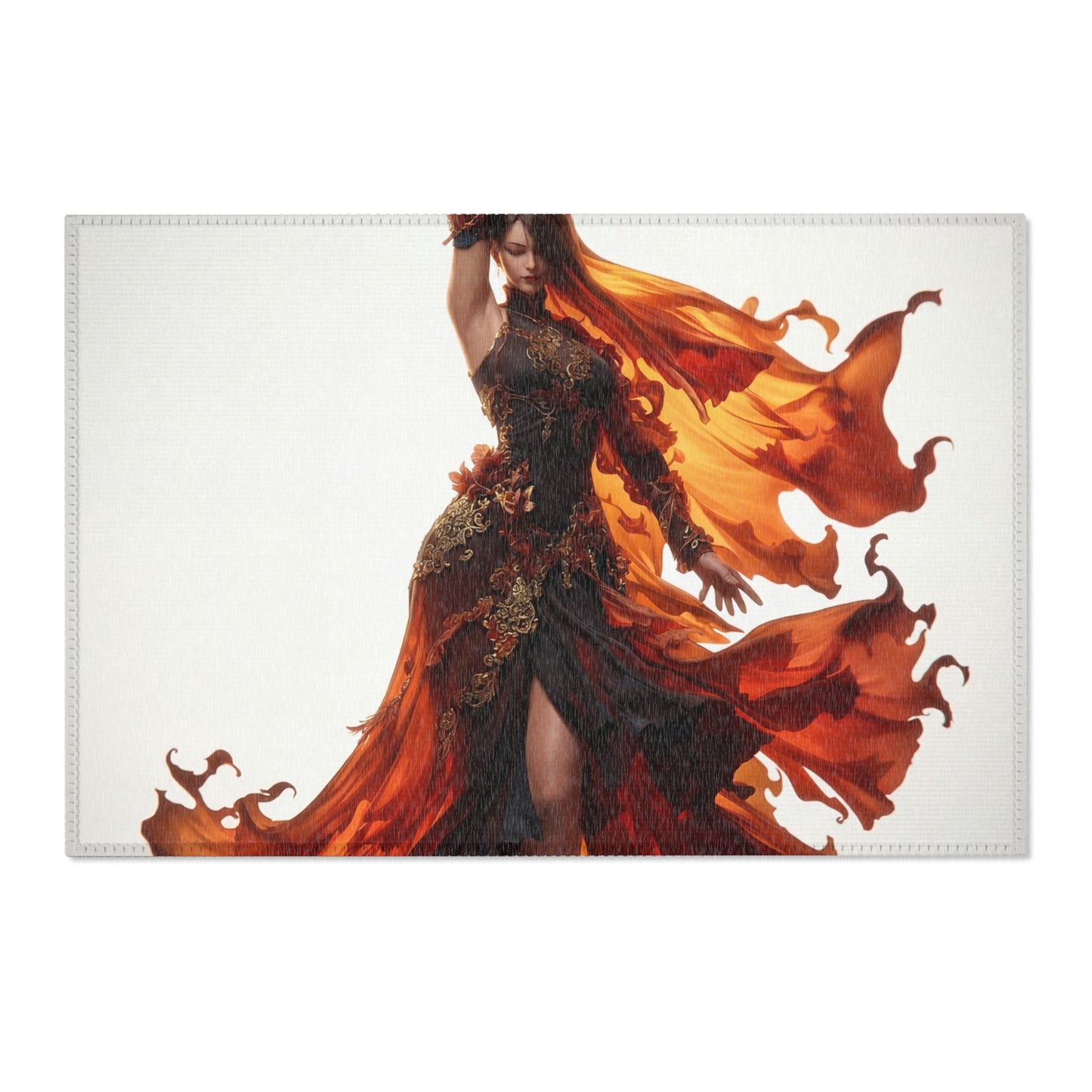 Phoenix Dancer Area Rug – Crimson Ember Waltz