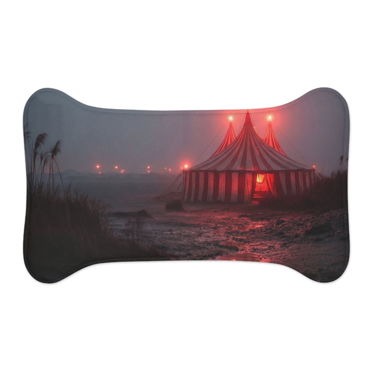Crimson Circus Tent Pet Feeding Mats – Midnight Carnival Glow