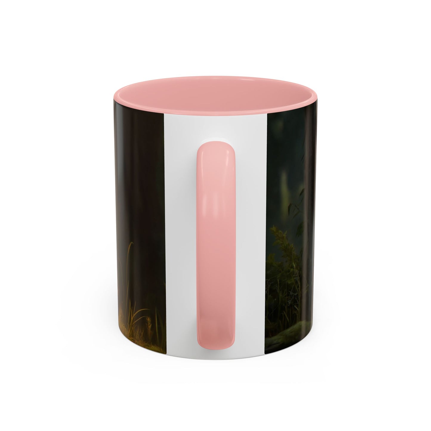 Forest Sentinel Accent Coffee Mug (11, 15oz) – Luminescent Guardian in Dappled Light