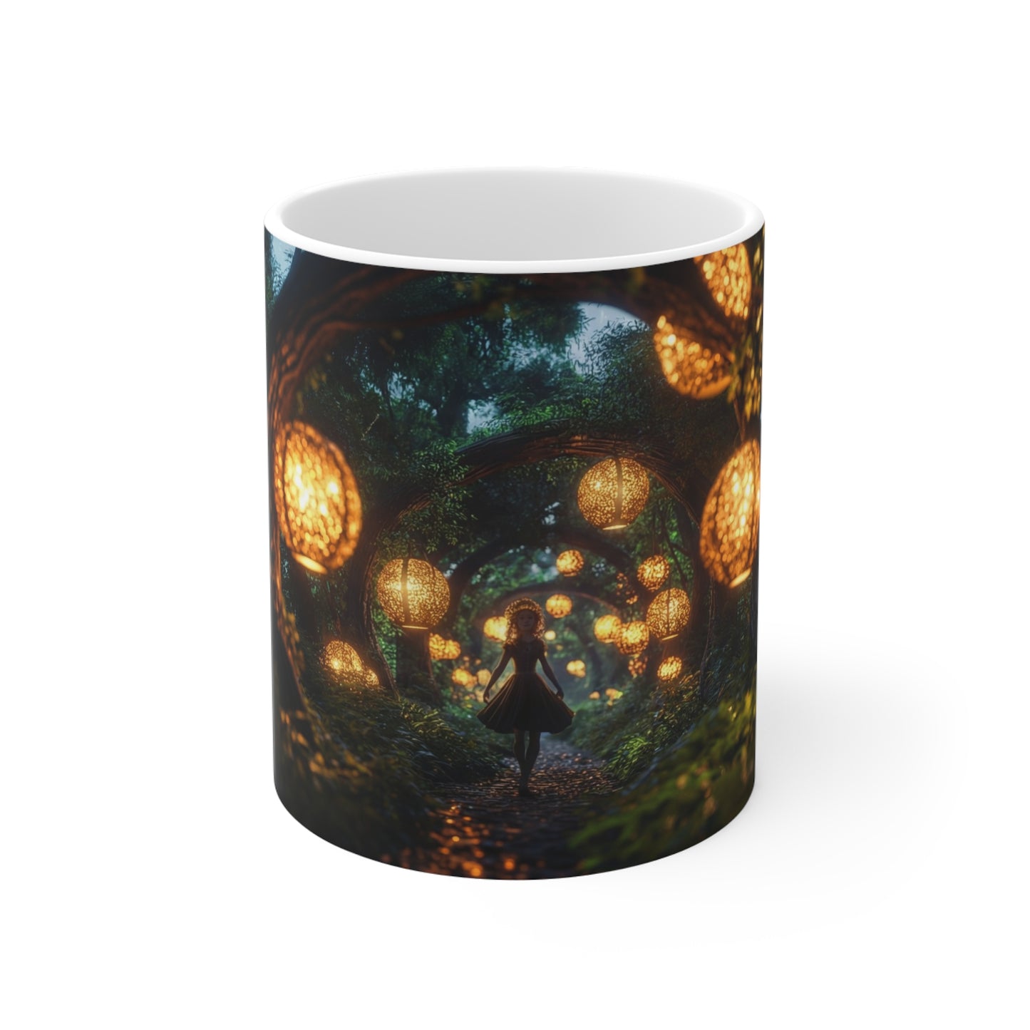 Luminous Lantern Path Ceramic Mugs (11oz\15oz\20oz) – Whispers of the Twilight Grove