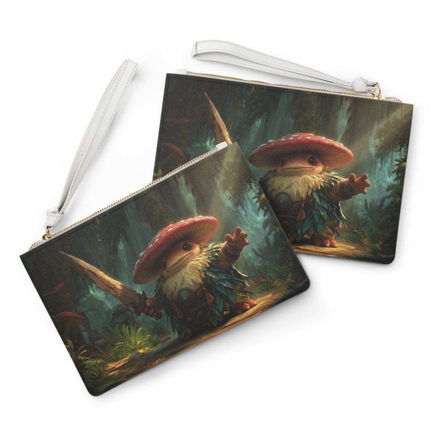 Mushroom Knight Clutch Bag – Sunlit Jungle Sentinel