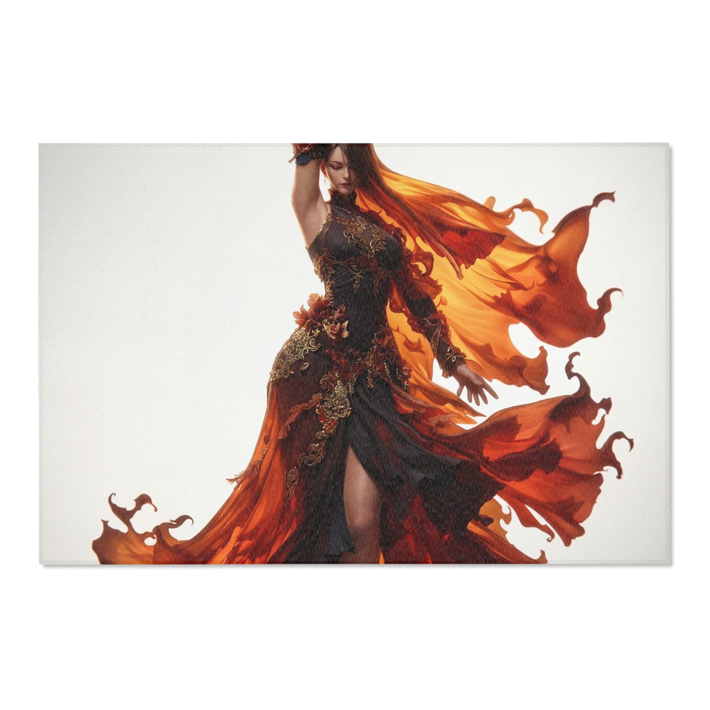 Phoenix Dancer Area Rug – Crimson Ember Waltz
