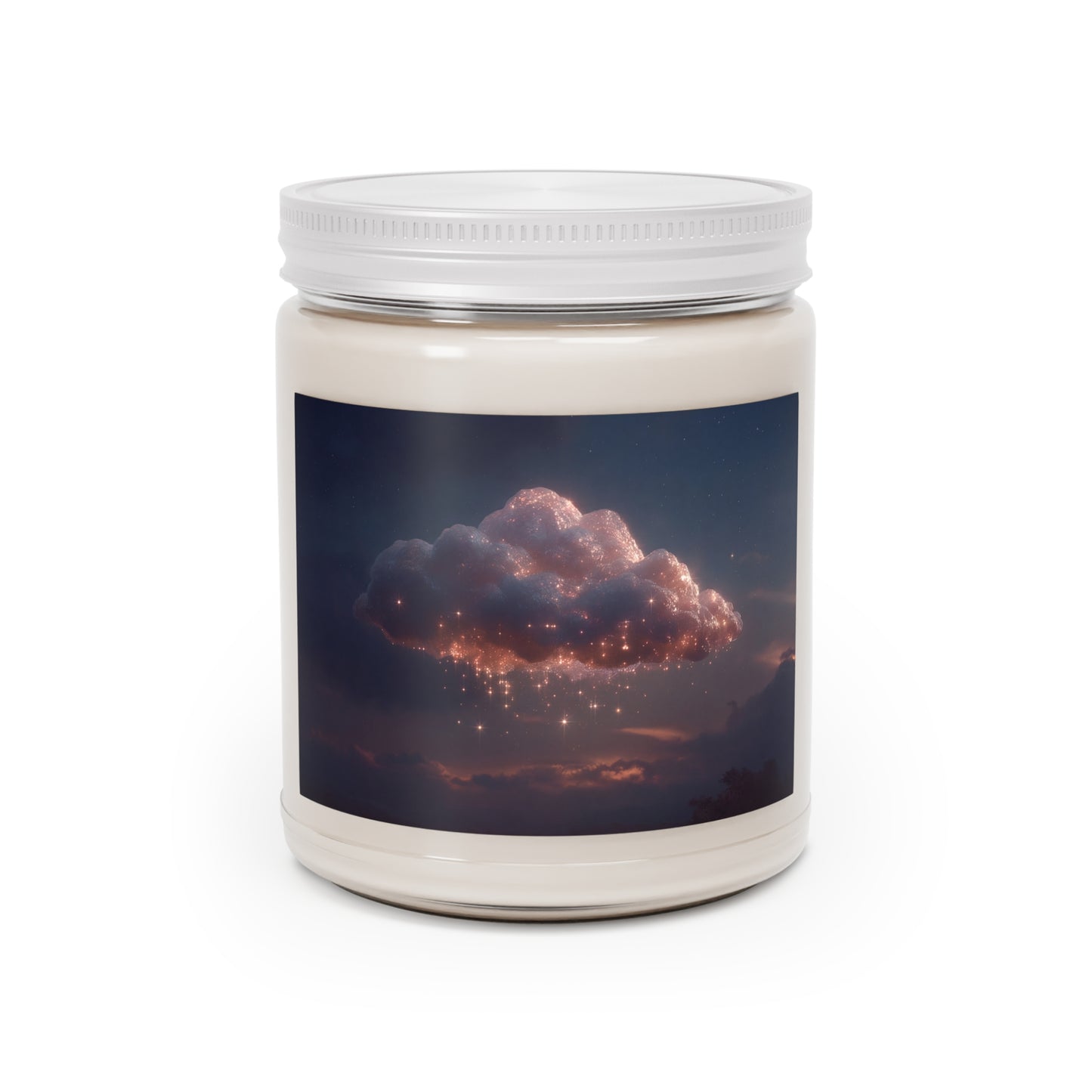 Celestial Vortex Scented Soy Candles with White Lid, 9oz – Indigo Cloud Dreamscape