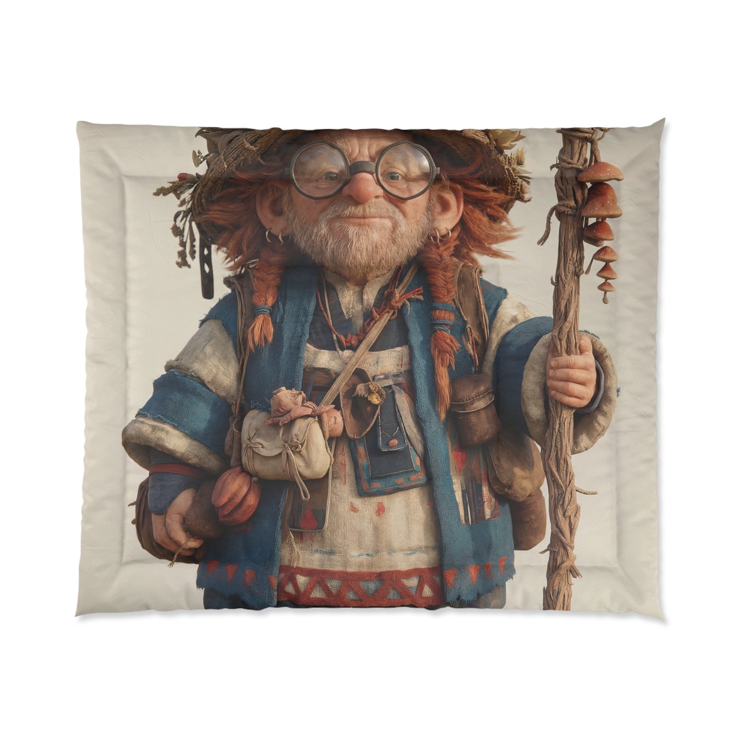 Forest Wise Man Comforter – Woven Moss & Mushroom Trailblazer