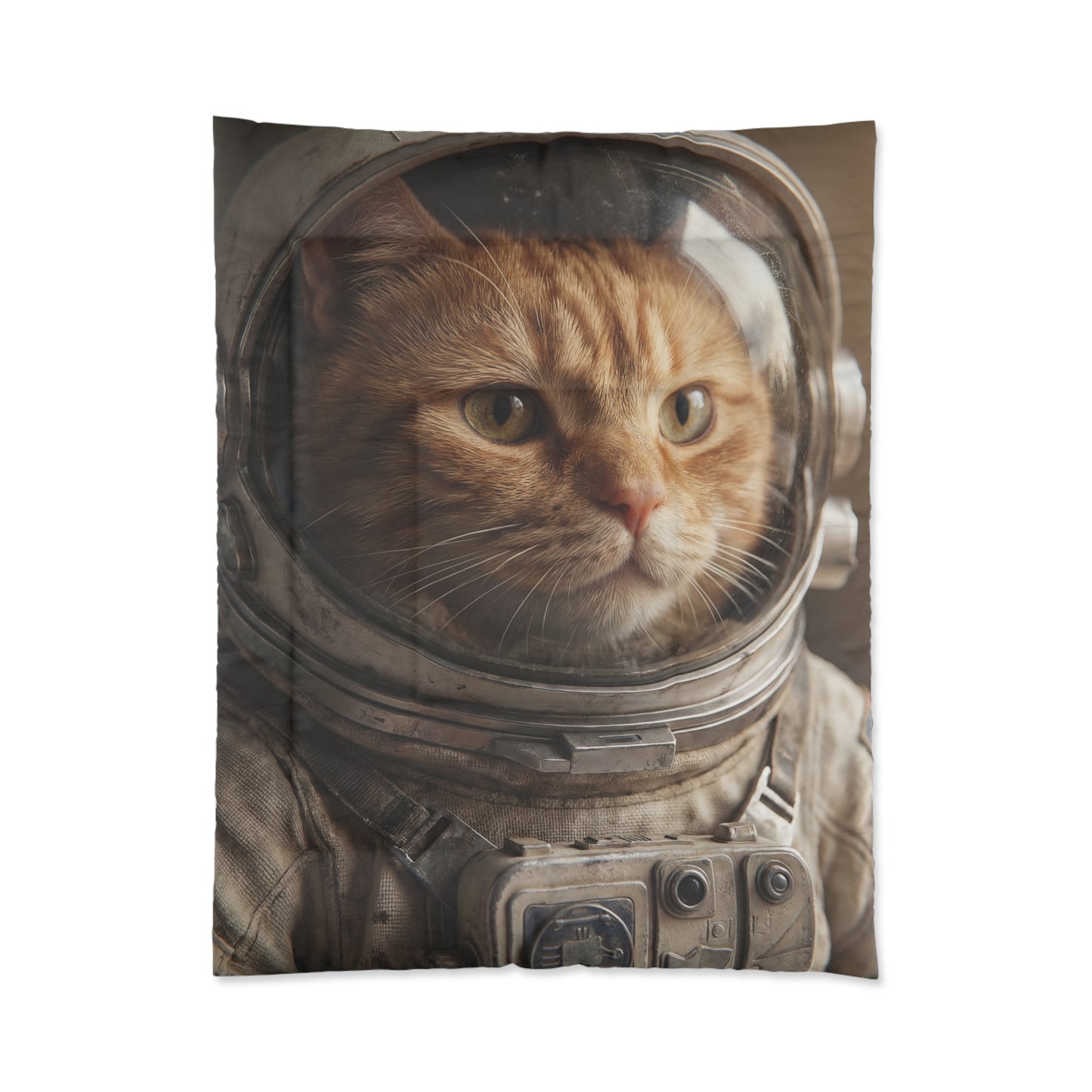 Feline Astronaut Comforter – Warm Ginger Whiskers in Space Gear
