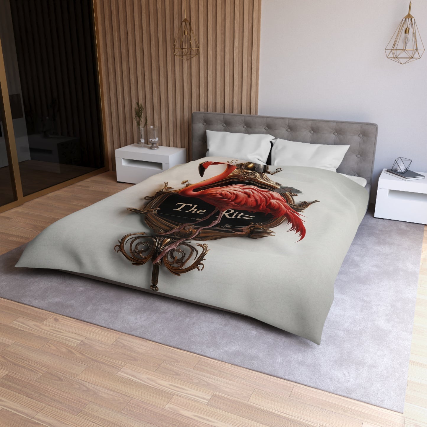 Regal Flamingo Wall Clock – The Ritz Elegance in Warm Gold