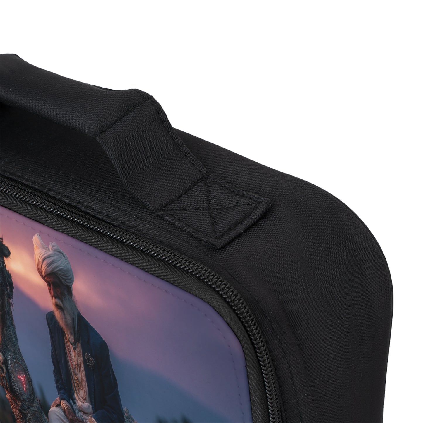 Mystic Camel Rider Lunch Bag – Sunset Serenity with Glowing Eye Companion