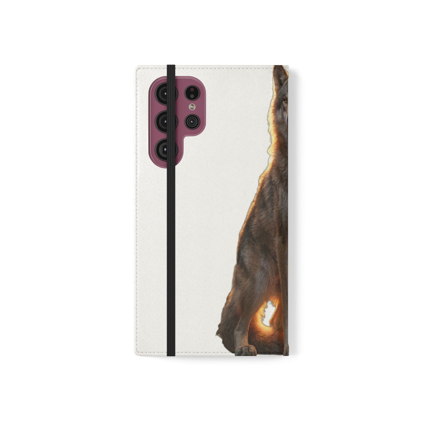 Sunlit Wolf Flip Cases – Golden Hour Sentinel Portrait
