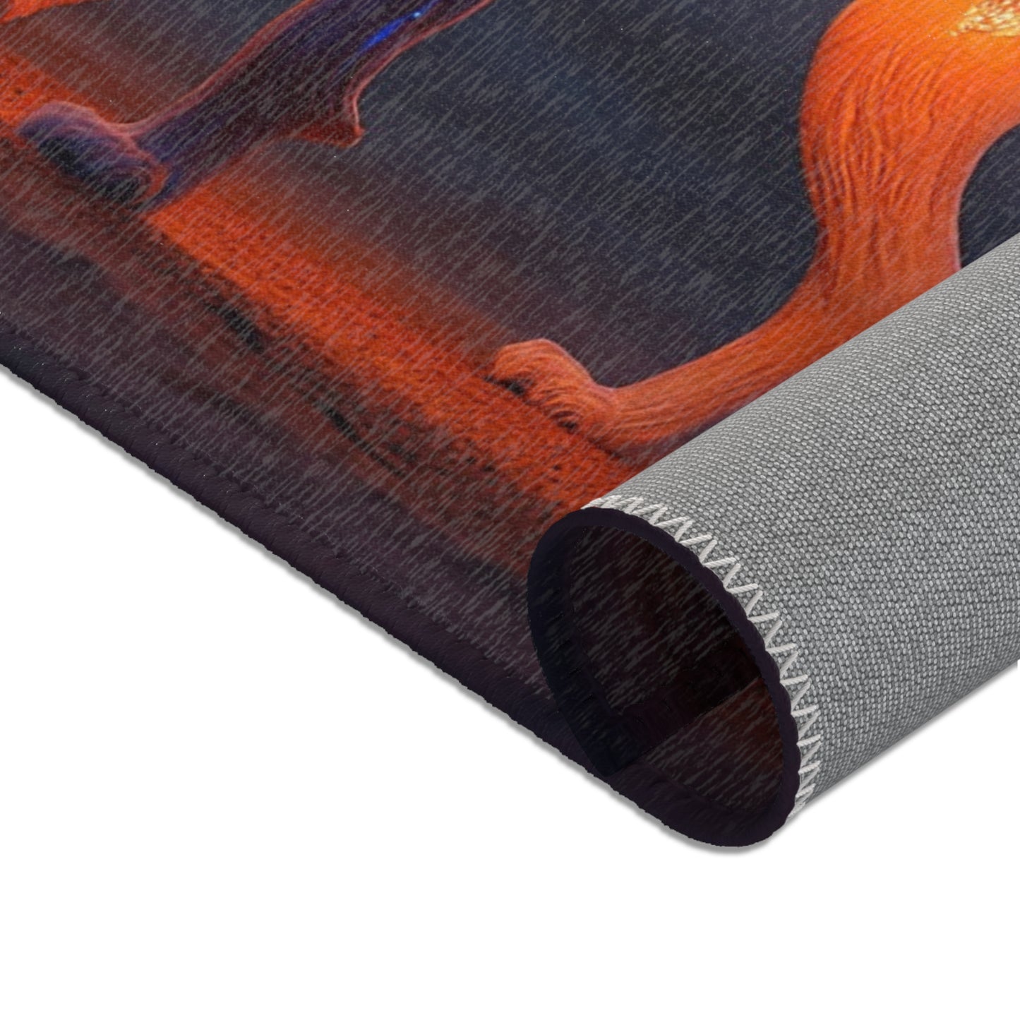 Celestial Lynx Area Rugs – Twilight Wingscape with Glowing Veins