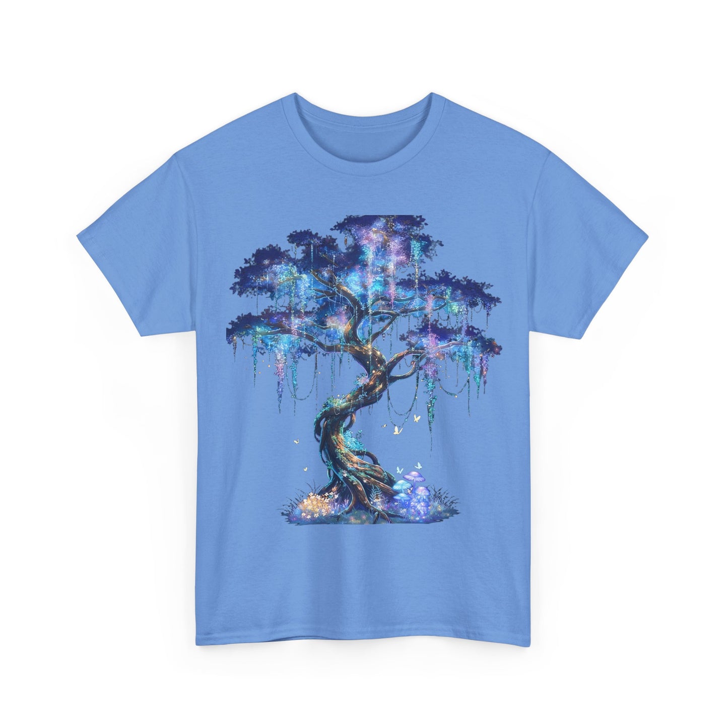 Mystic Glow Tree Unisex Heavy Cotton Tee – Bioluminescent Forest Guardian