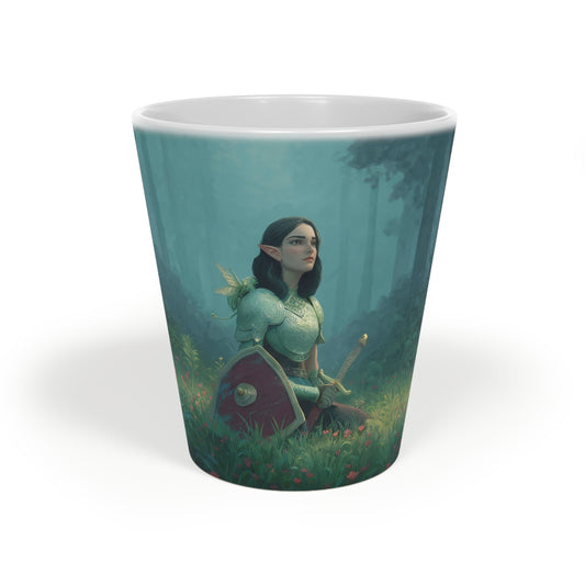 Forest Sentinel Latte Mug, 12oz – Emerald Grove Guardian Portrait