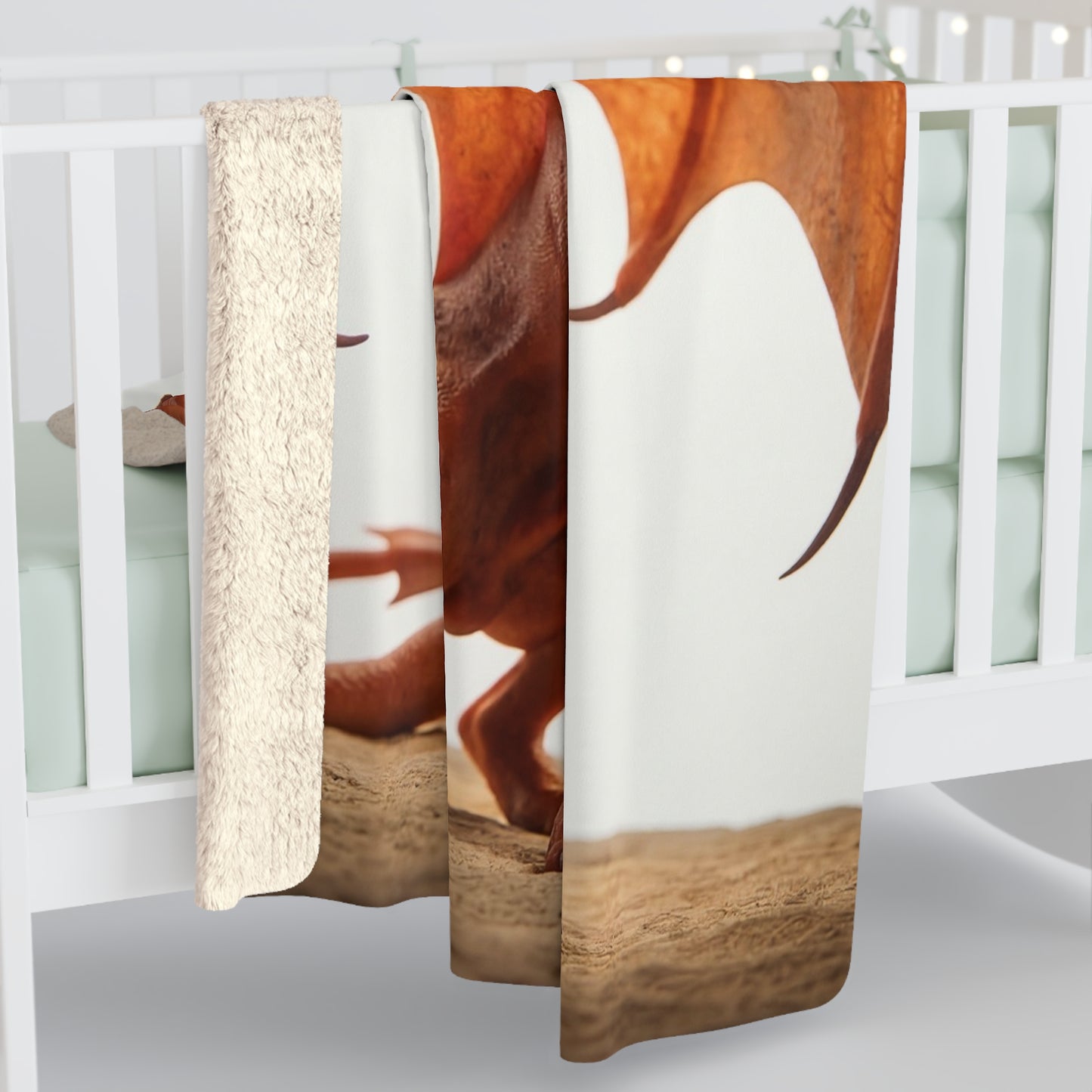 Winged Canine Sentinel Sherpa Fleece Blanket – Amber Glow in the Desert Light