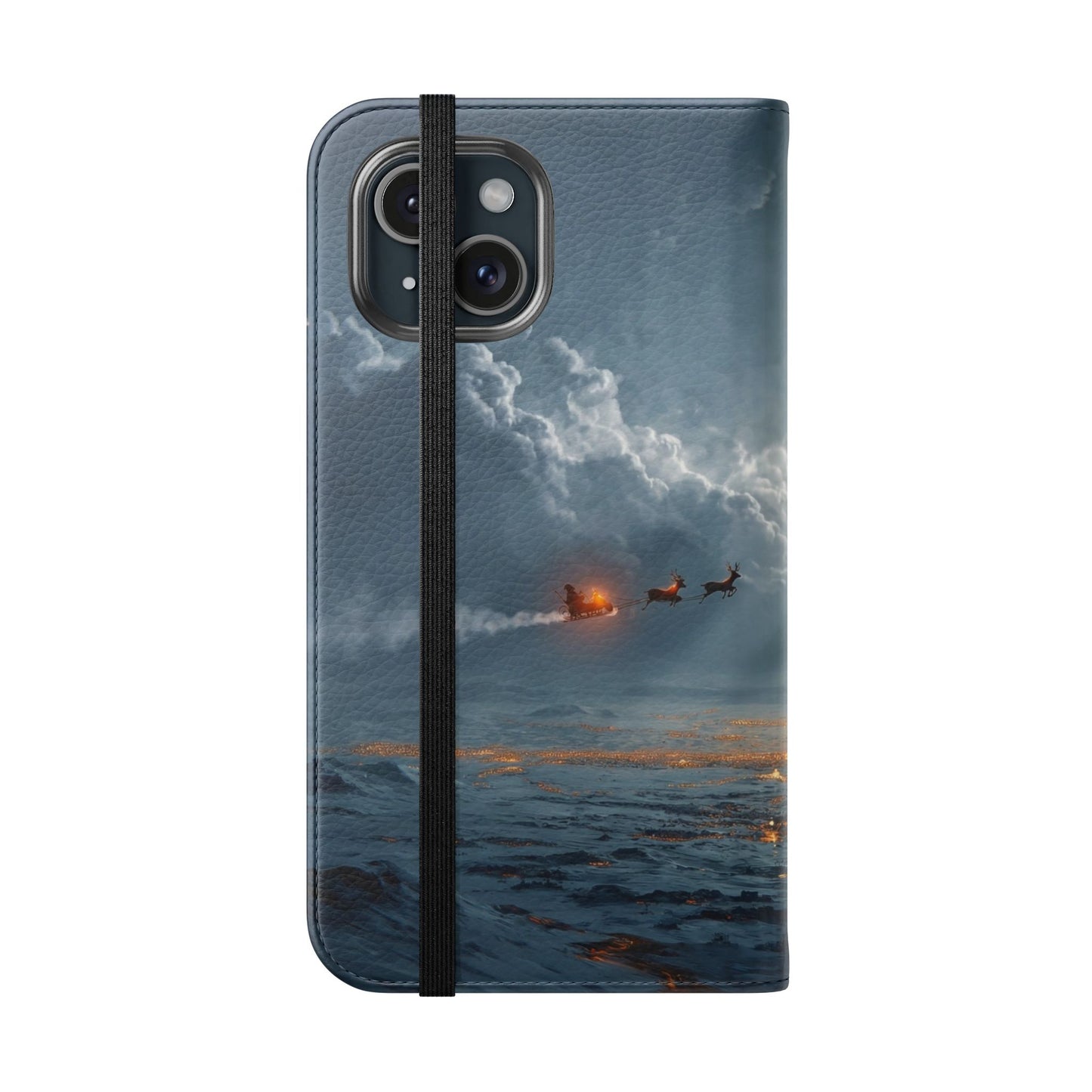 Moonlit Sleigh Flip Cases – Northern Lights Winter Journey