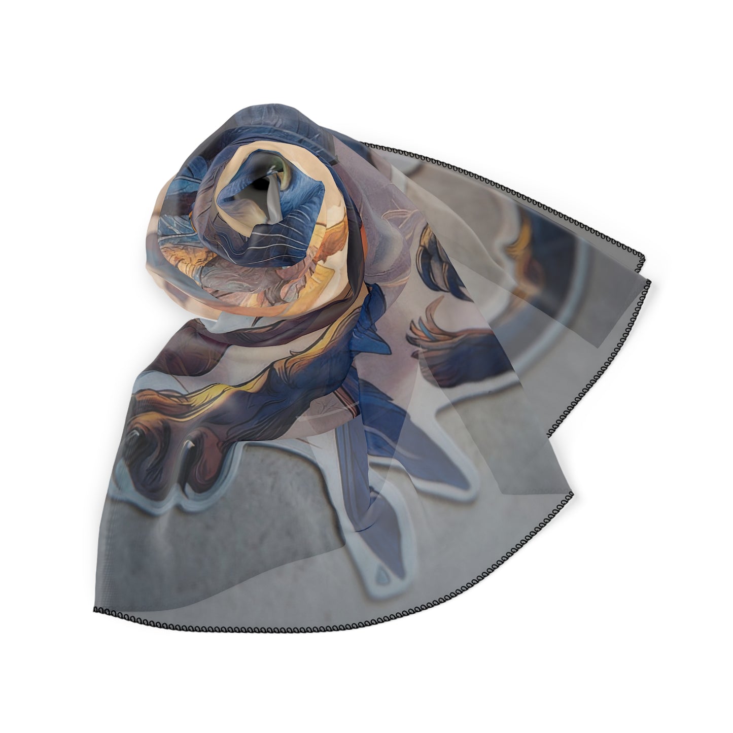 Azure Winged Cat Poly Scarf – Sunset Guardian Dreamscape