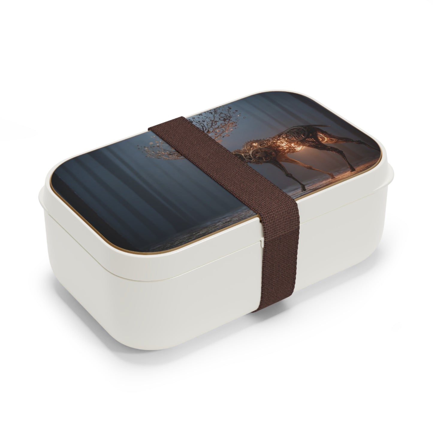 Steampunk Deer Bento Lunch Box – Gilded Gearheart in the Mist