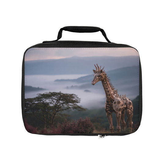 Mechanical Giraffe Lunch Bag – Sunset Sentinel of the Misty Highlands