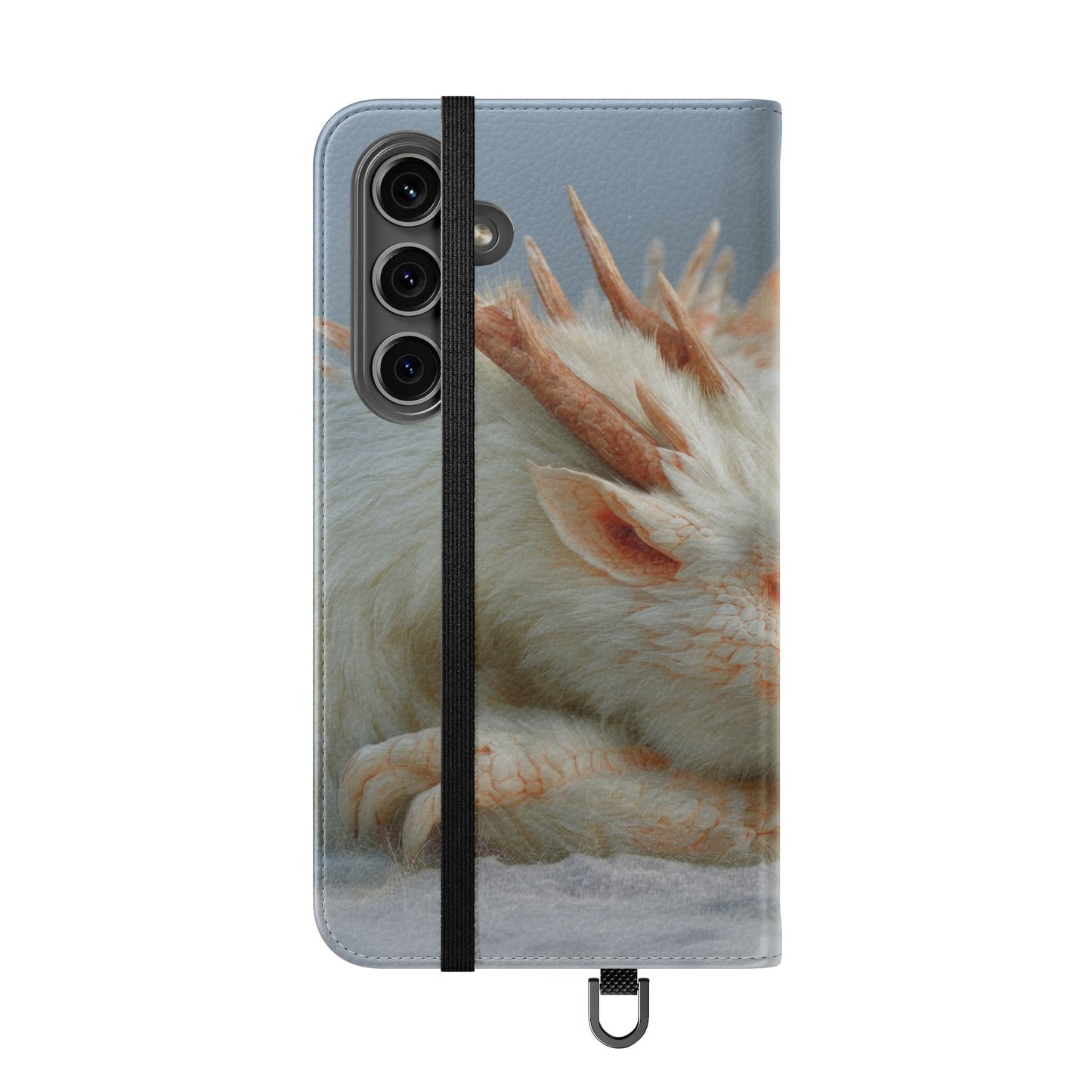 Sleeping Child and Dragon Flip Cases – Snowy Guardian Embrace
