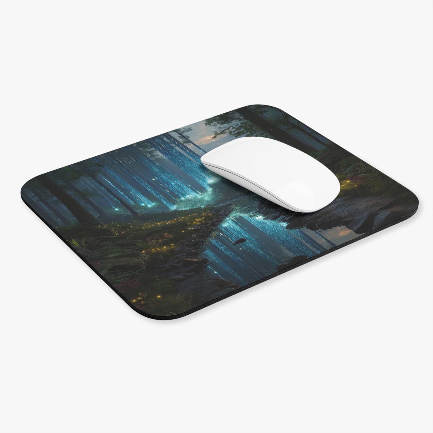Celestial Waterfall Mouse Pad (Rectangle) – Twilight Forest Dreamscape