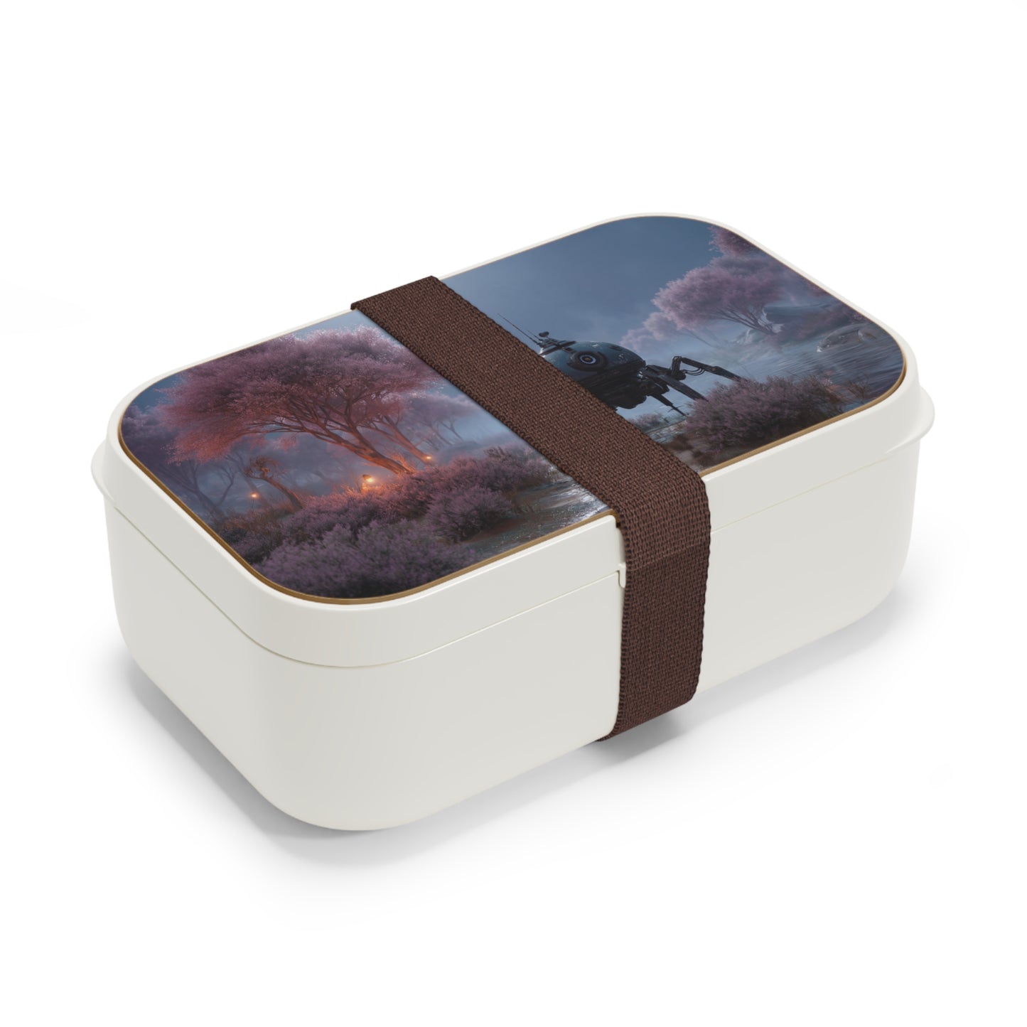 Cybernetic Sentinel Bento Lunch Box – Twilight Bloom Grove Encounter