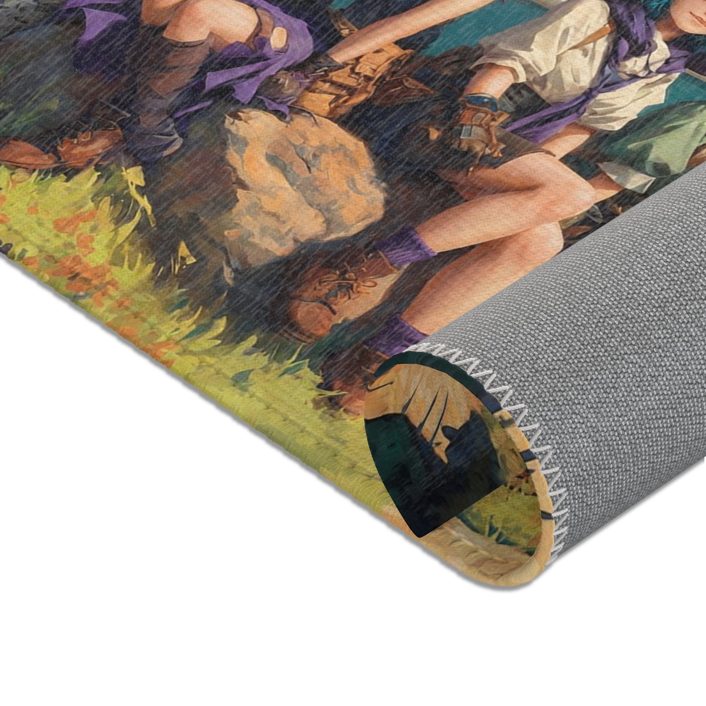 Witch’s Road Trip Area Rugs – Sun-Drenched Van and Three Witches’ Rest