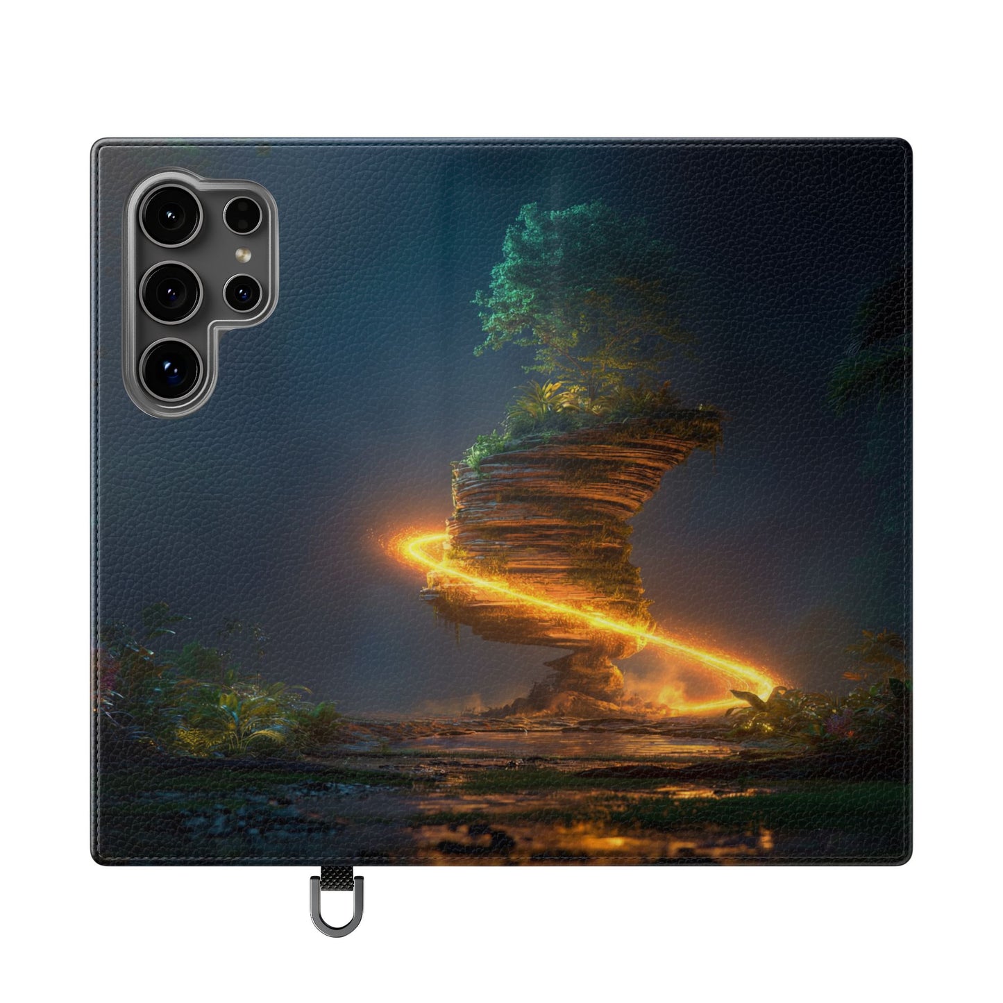 Luminous Floating Island Flip Cases – Amber Twilight Sanctuary