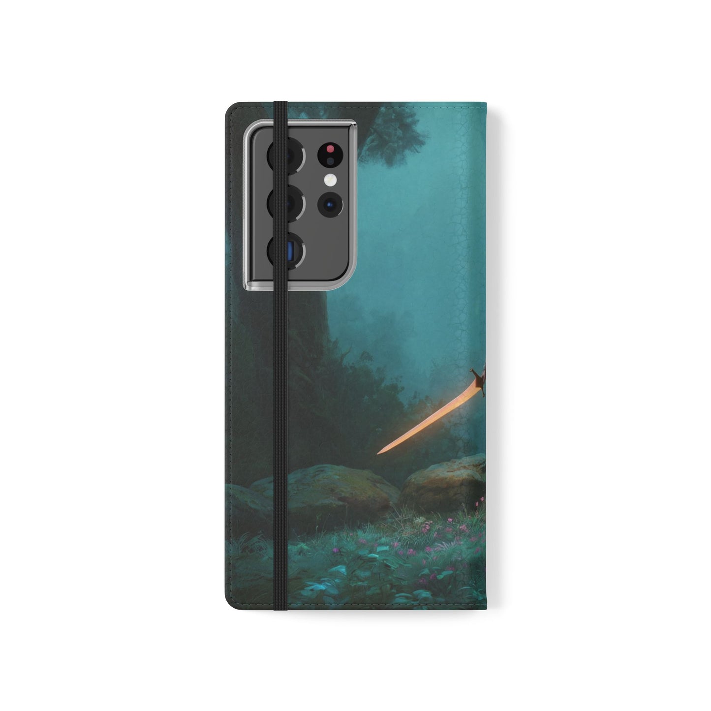 Forest Guardian Flip Cases – Elven Sentinel with Glowing Blade