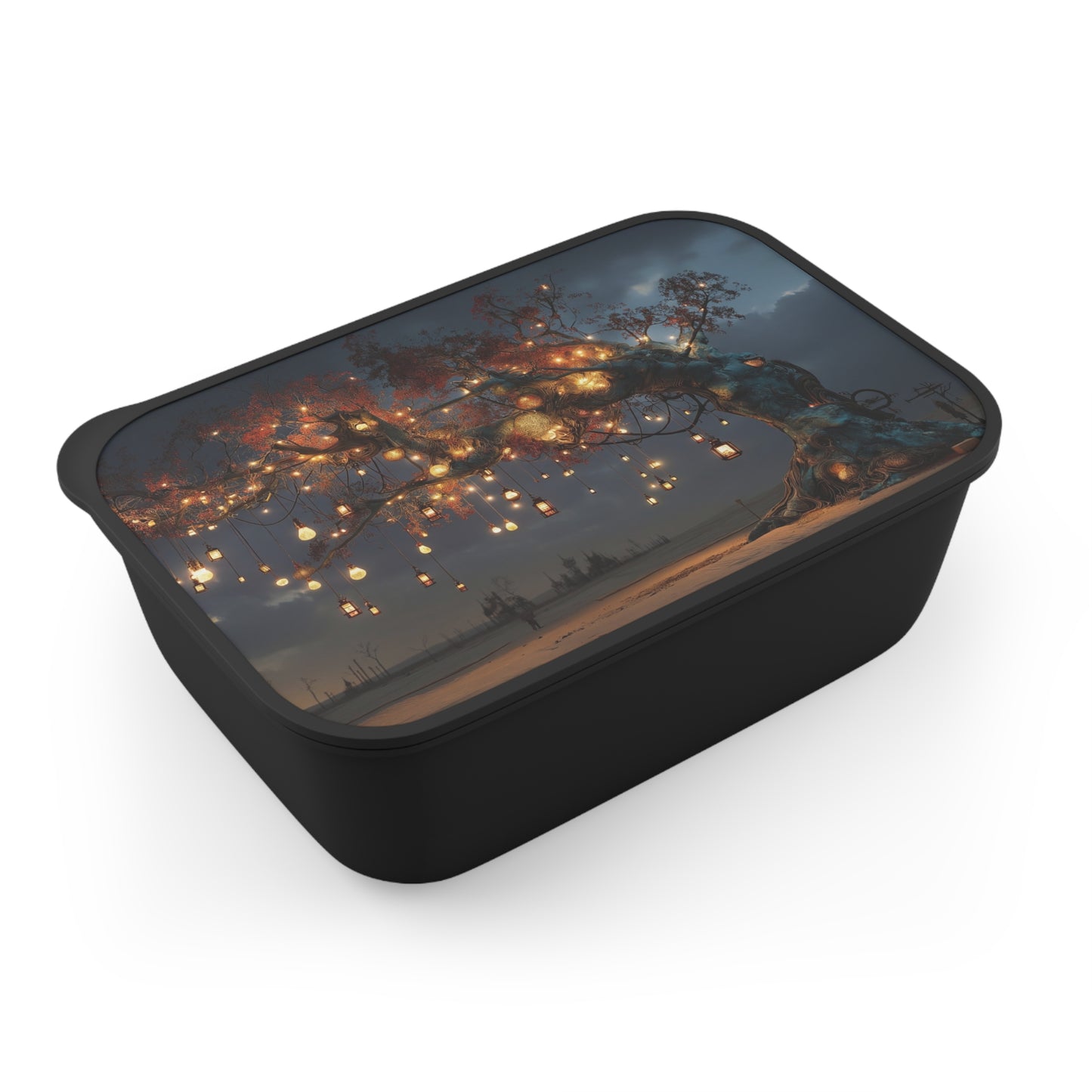 Luminous Wishing Tree PLA Bento Box with Band and Utensils – Desert Sanctuary Glow