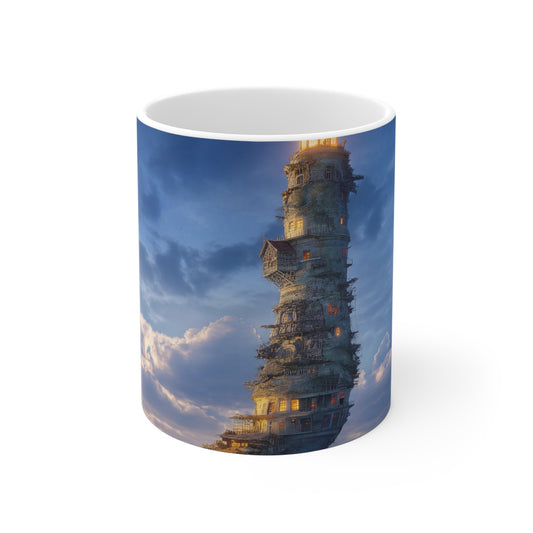 Skyborne Lighthouse Ceramic Mugs (11oz\15oz\20oz) – A Beacon in the Twilight