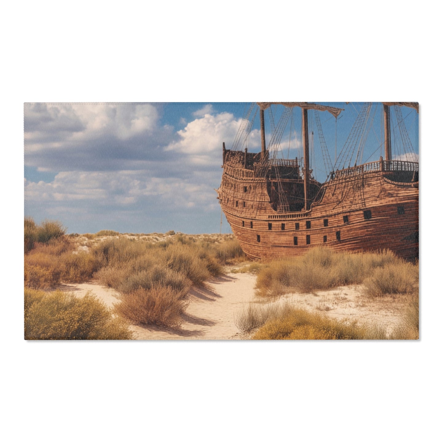 Desert Shipwreck Area Rug – Sun-Drenched Salvage Dreamscape