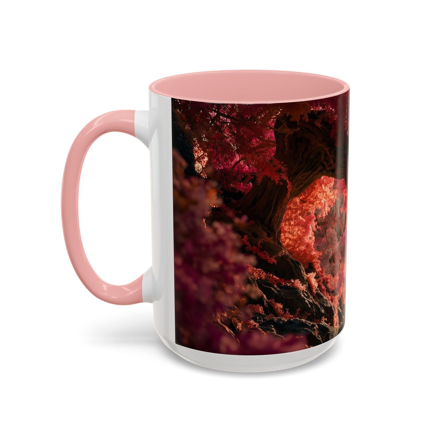 Crimson Heart Grove Accent Coffee Mug (11, 15oz) – Twisted Canopy Romance Scene