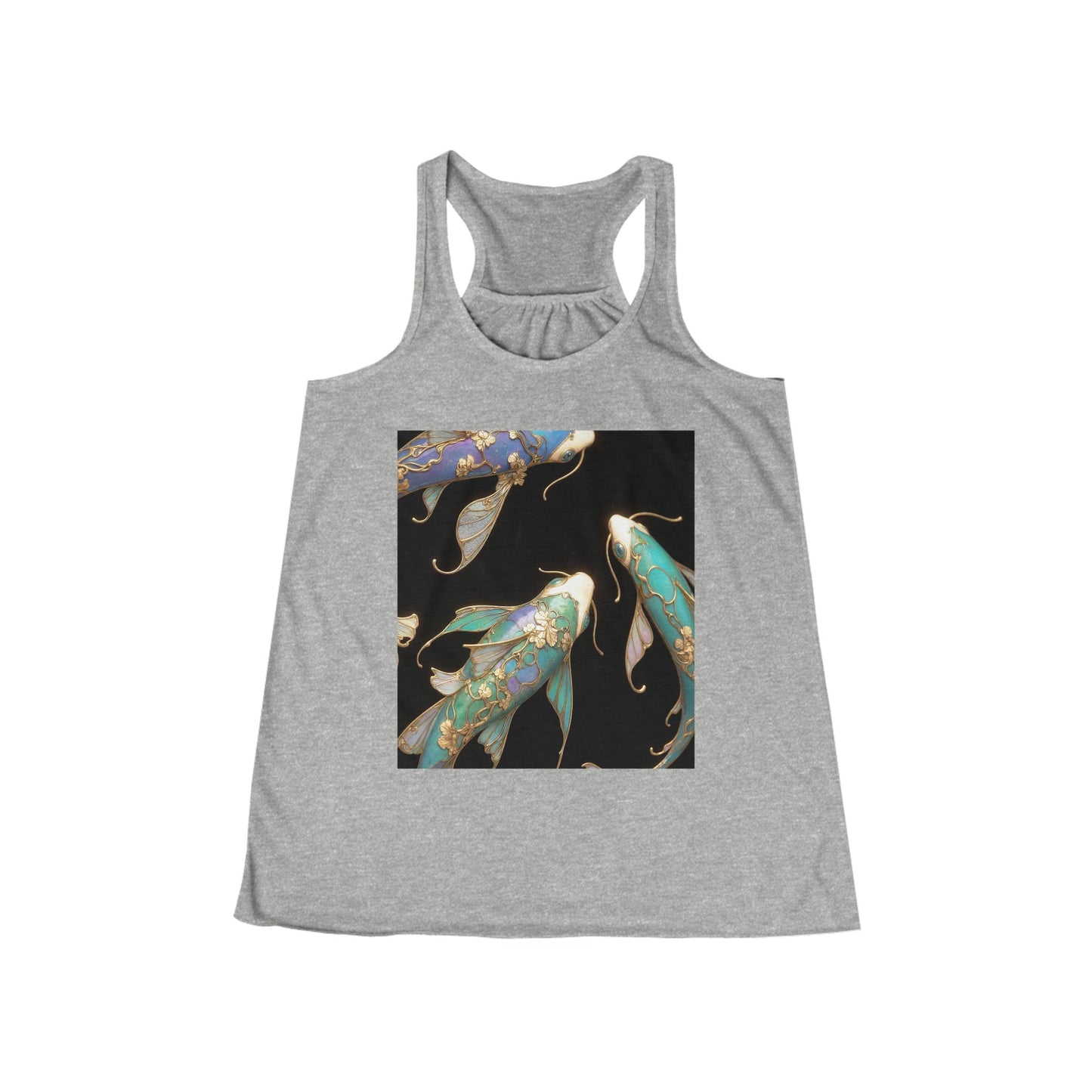 Golden Koi Racerback Tank – Iridescent Garden Guardian Print