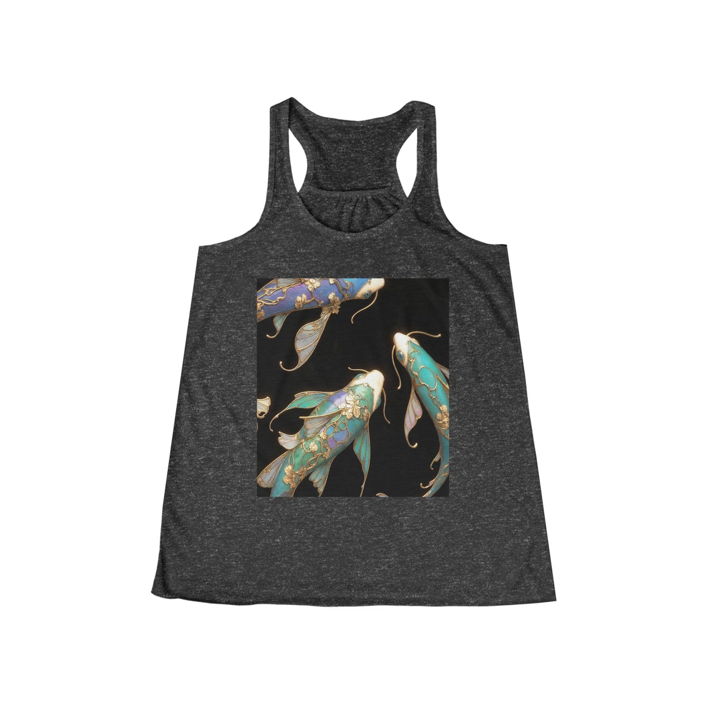 Golden Koi Racerback Tank – Iridescent Garden Guardian Print