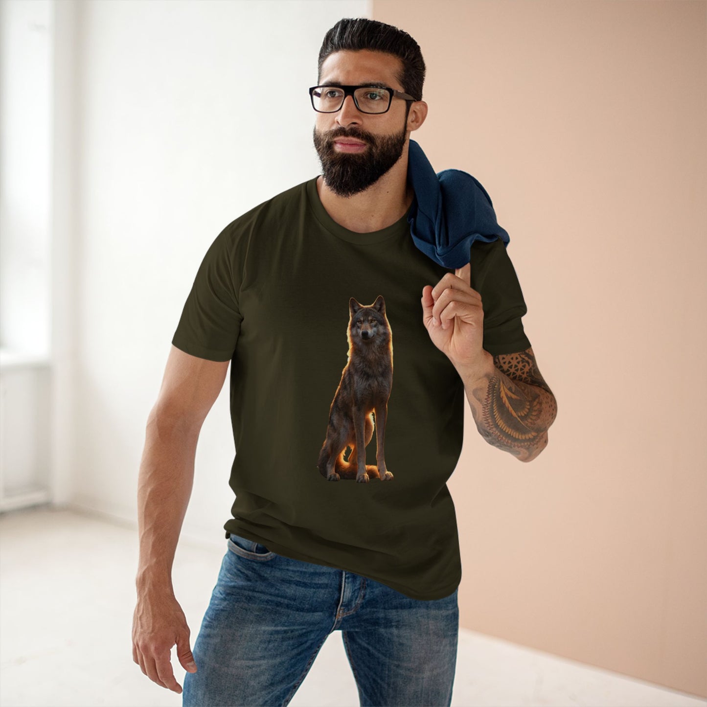 Vigilant Pack Leader Adult Staple Tee – Golden Hour Sentinel Portrait