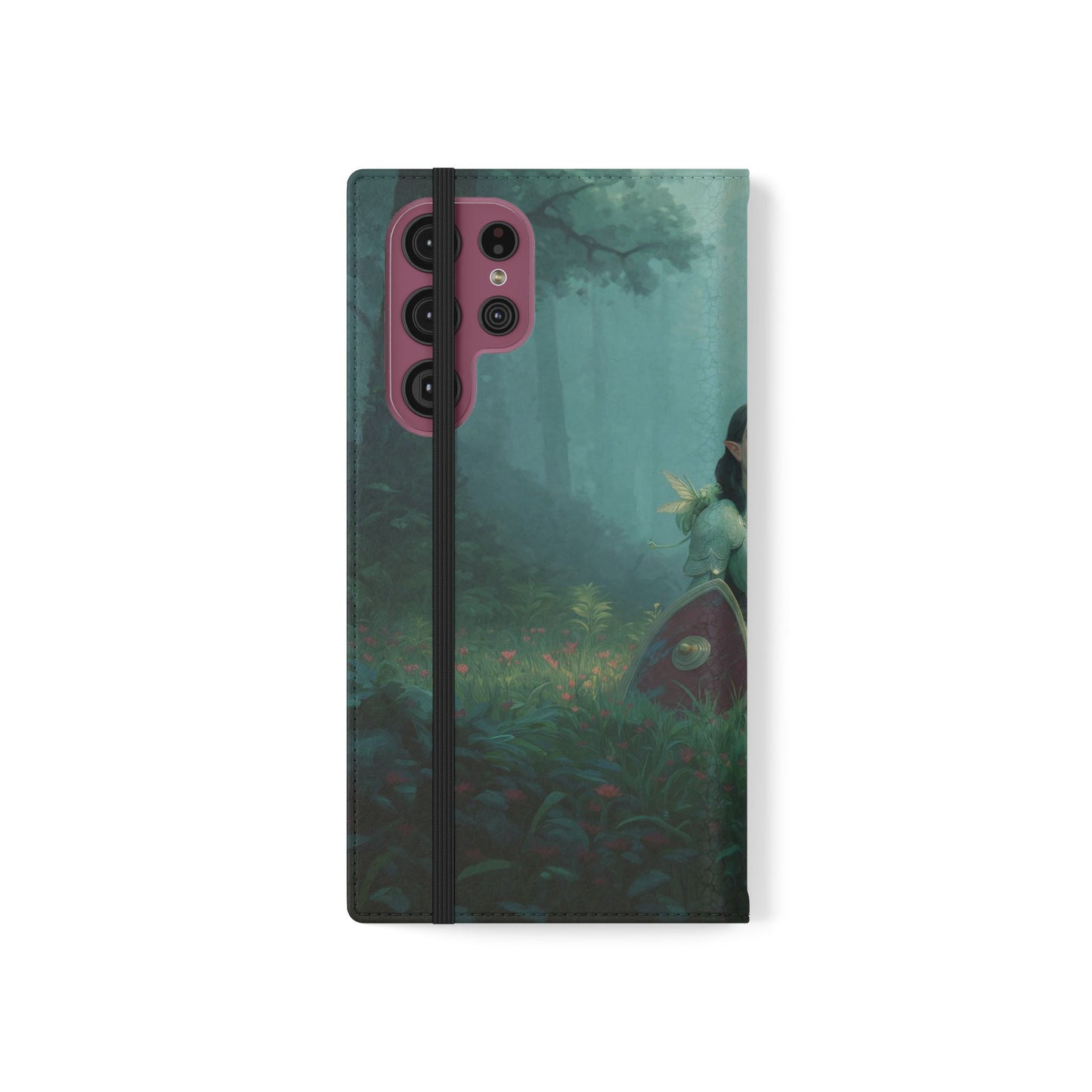 Woodland Sentinel Flip Cases – Green Knight in Misty Grove