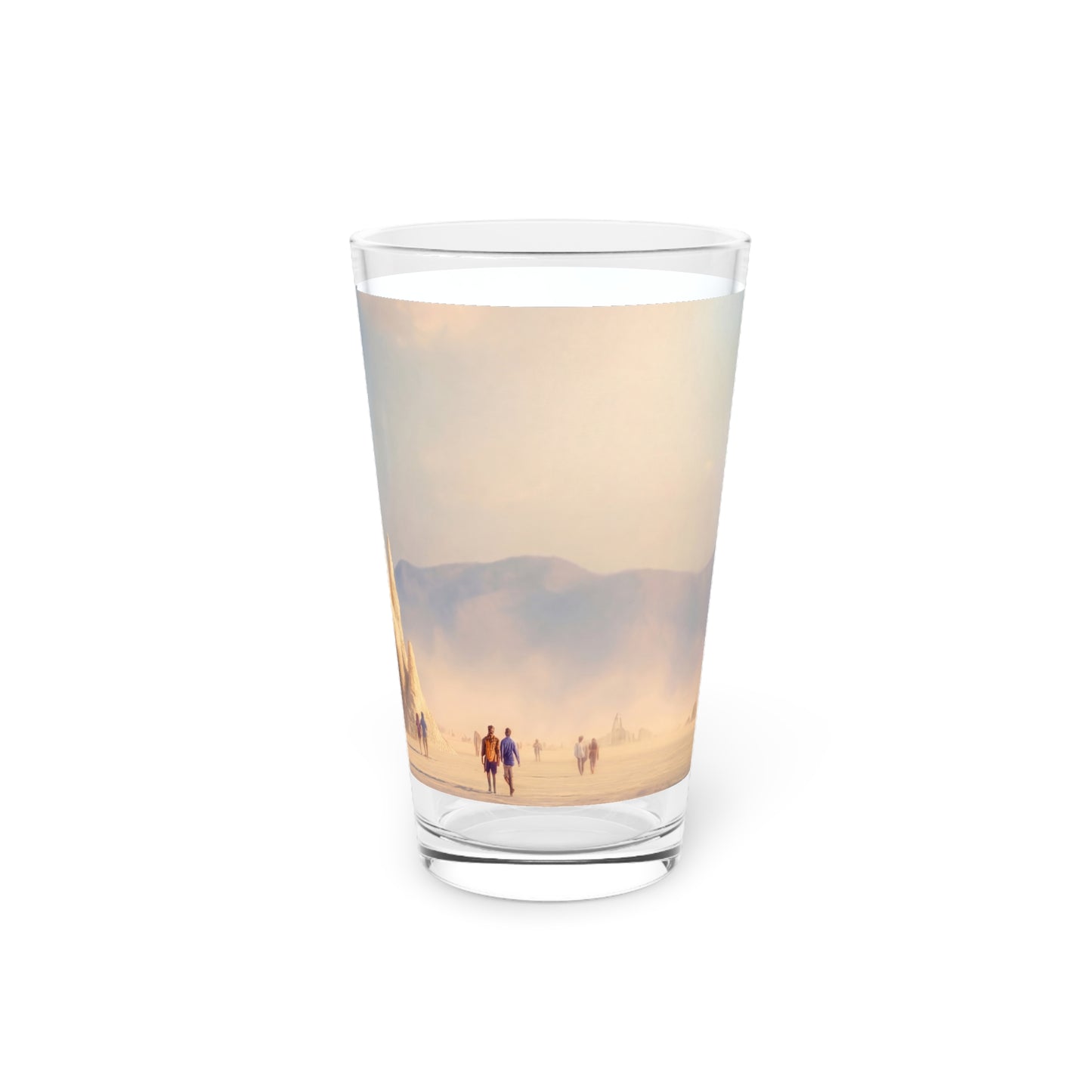 Desert Cathedral Pint Glass – Sunset Sanctuary at Burning Man