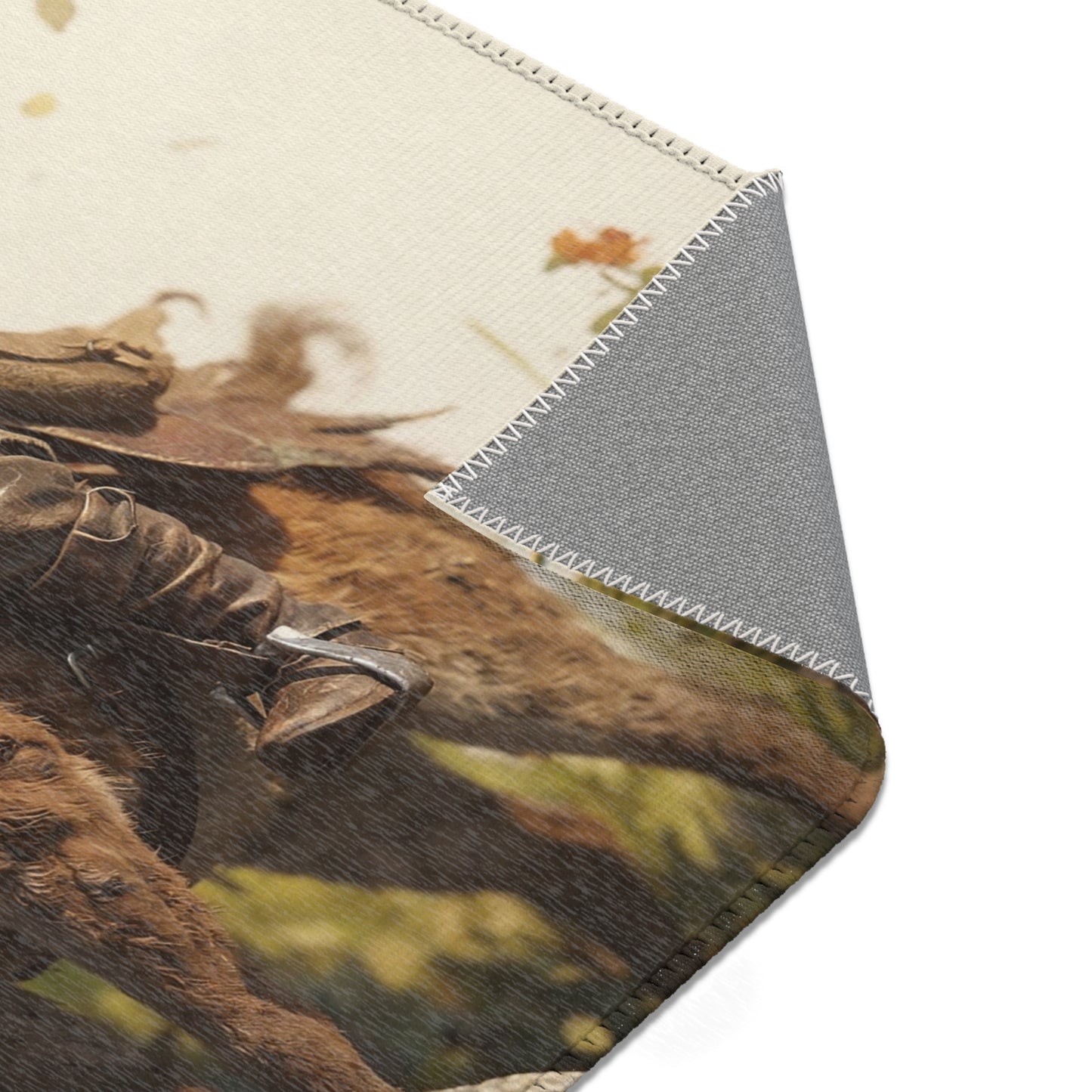 Young Wanderer on Stag Area Rug – Sunset Ridge Companion