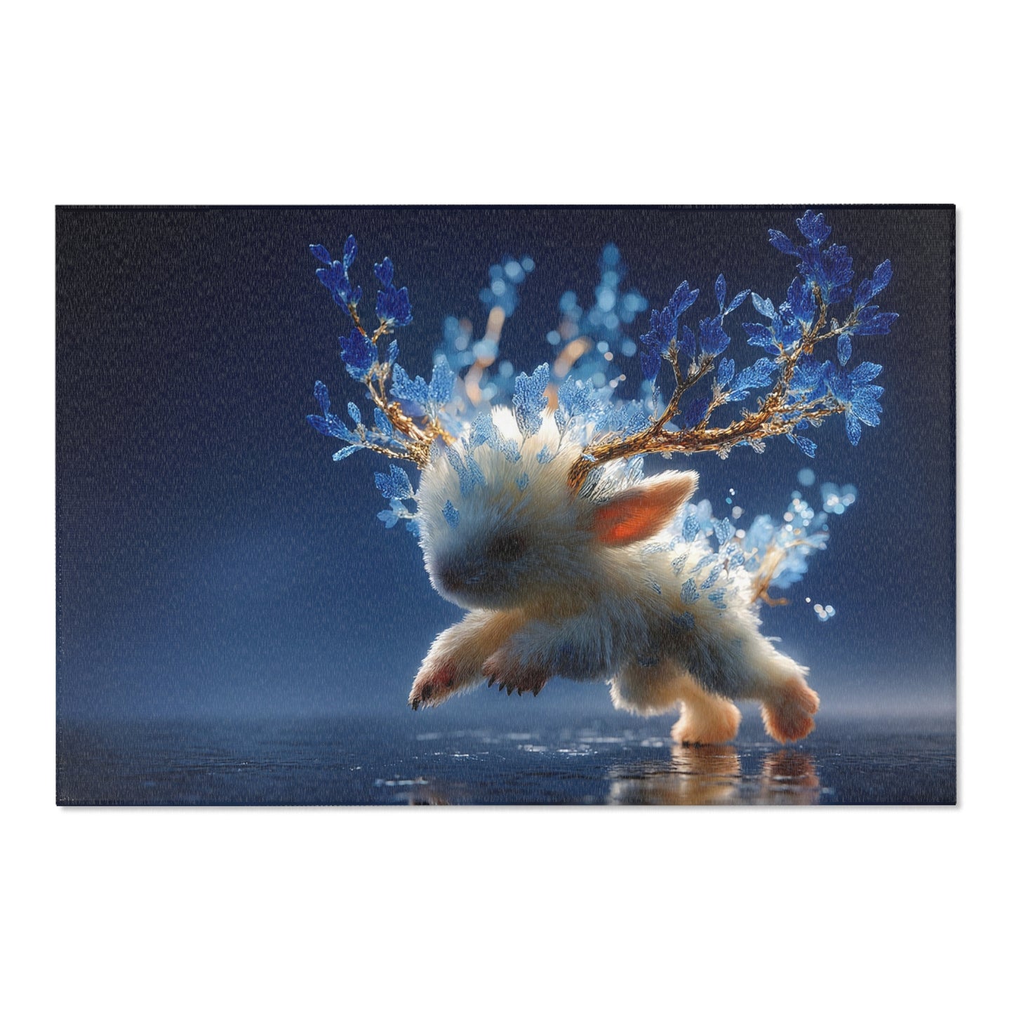 Frostborne Bunny Area Rugs – Whimsical Ice Crown Dreamscape