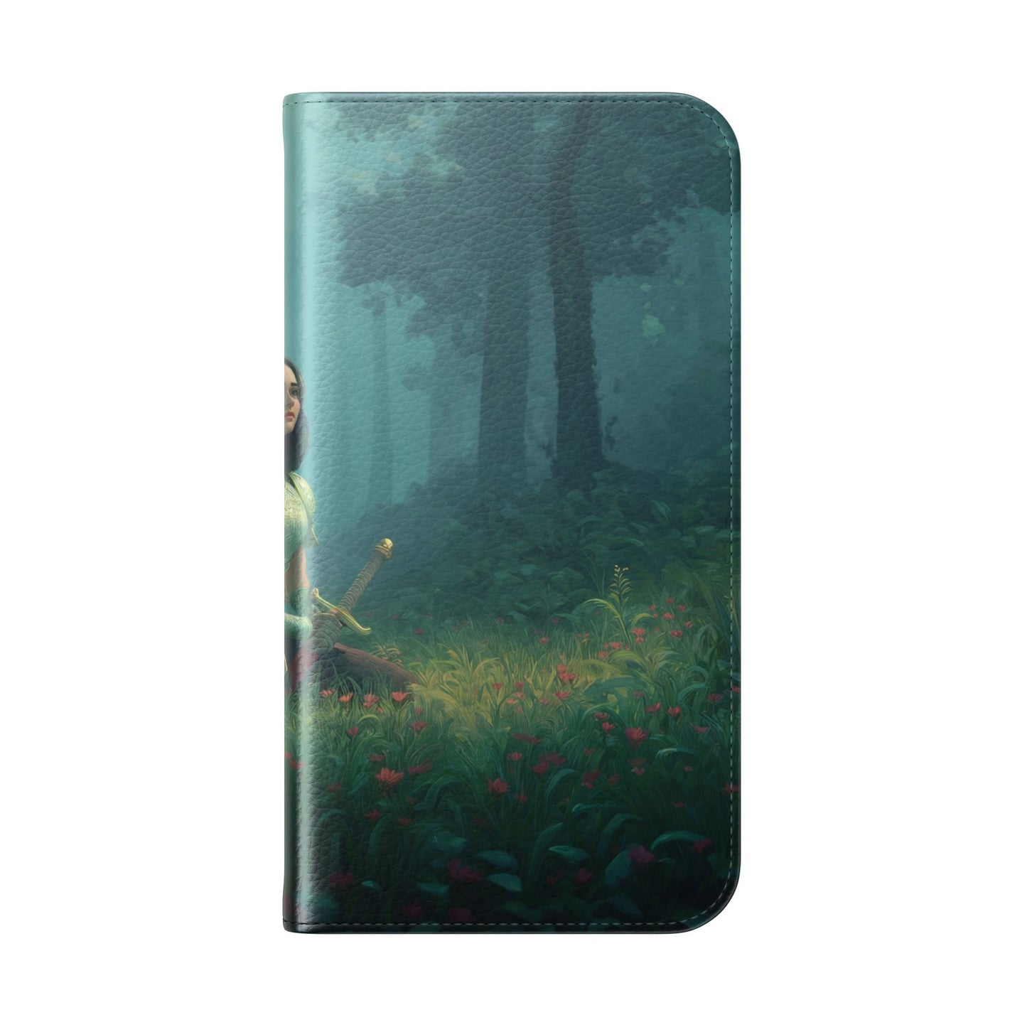 Woodland Sentinel Flip Cases – Green Knight in Misty Grove