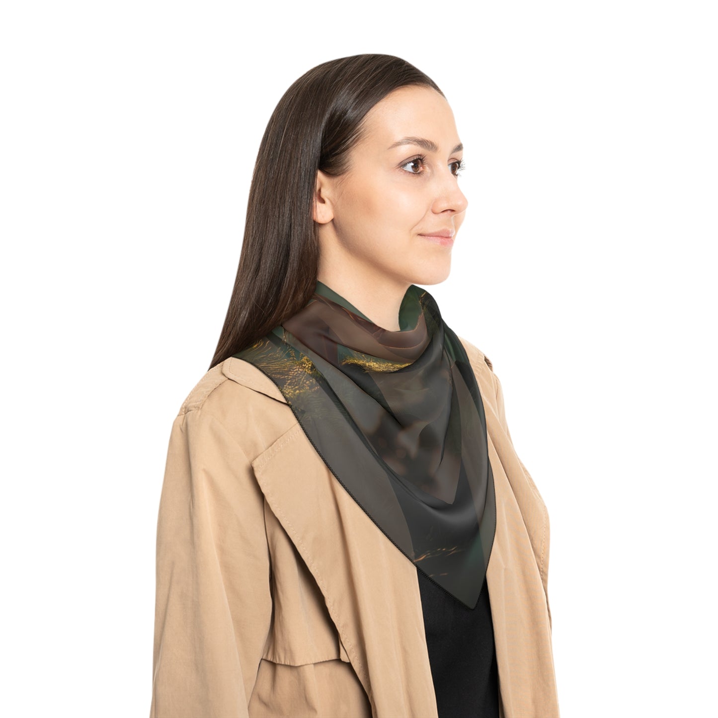 Whispering Woods Fairy Poly Scarf – Golden Hour Guardian