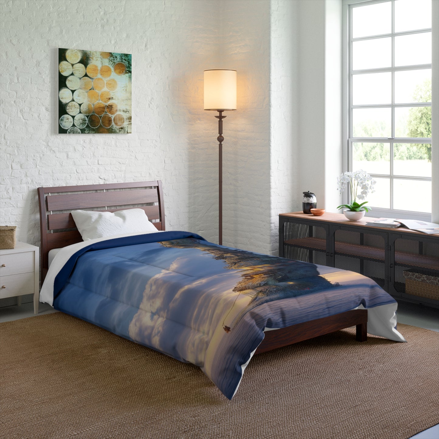 Skyborne Lighthouse Comforter – Twilight Beacon Dreamscape