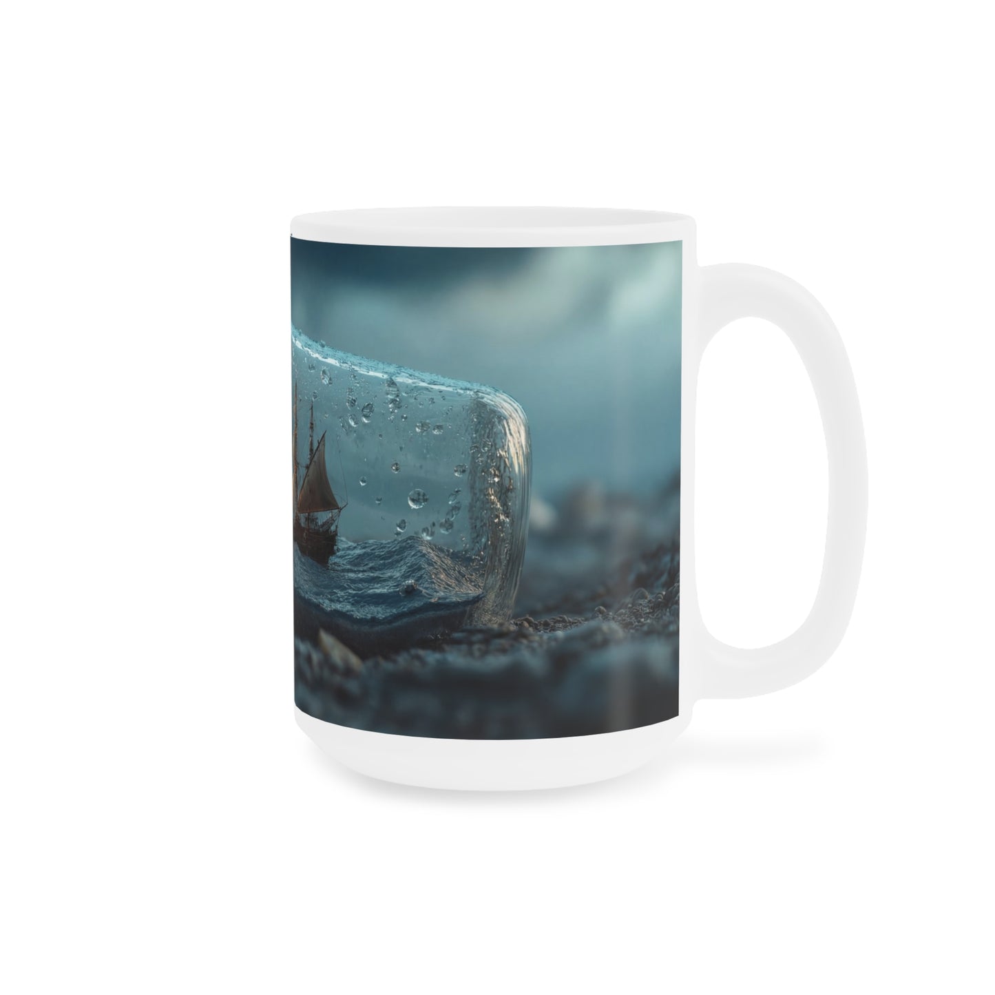 Storm-Sailed Ship in Bottle Ceramic Mugs (11oz\15oz\20oz) – Tiny Tempest, Mighty Voyage