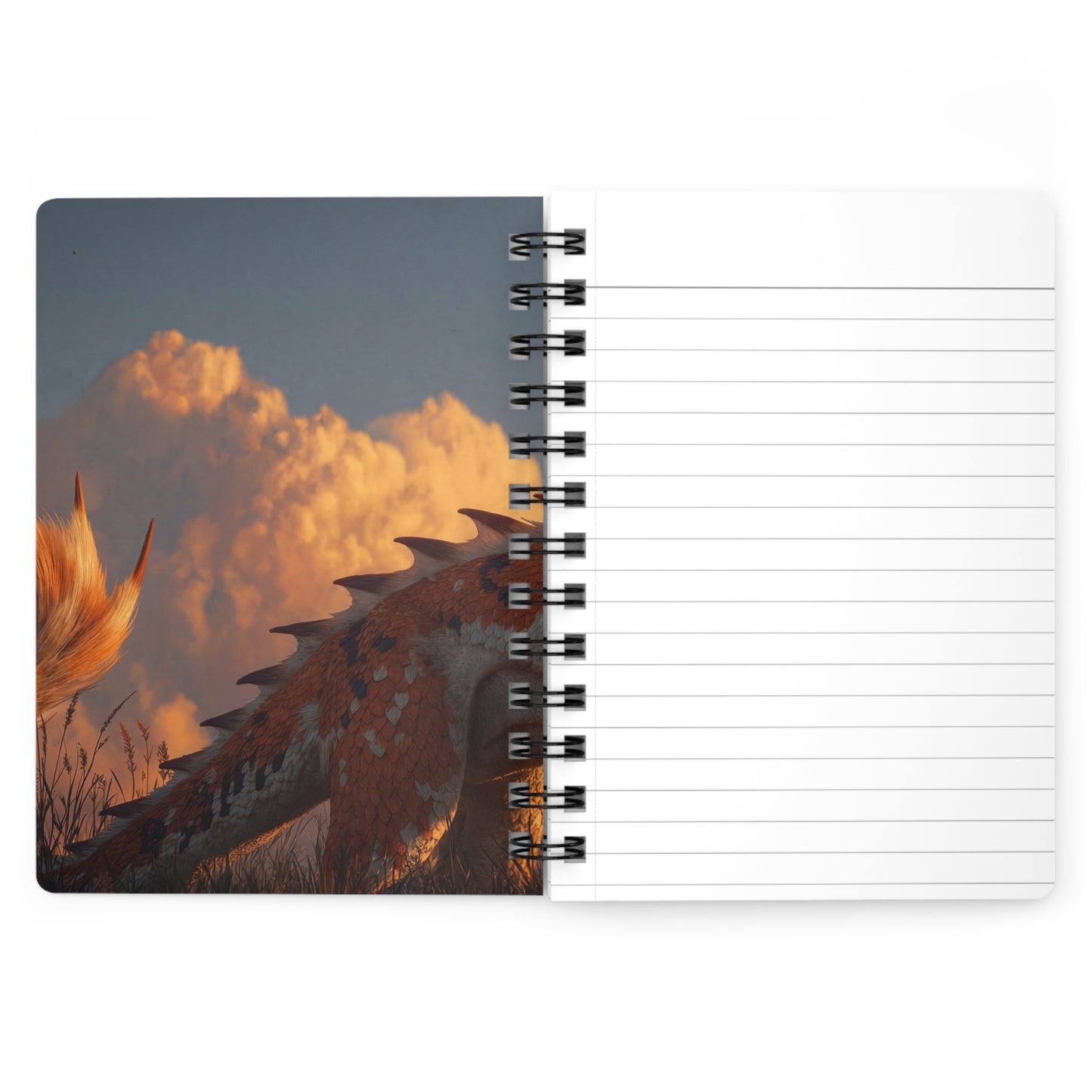 Sunset Dragon Spiral Bound Journal – Warm Ember Guardian