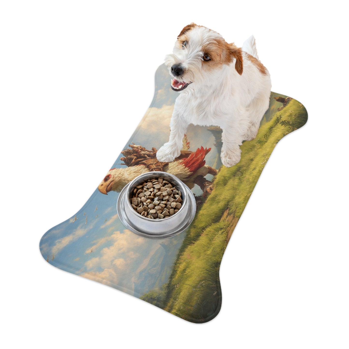 Skyward Eagle Rider Pet Feeding Mats – Sunlit Summit Adventure