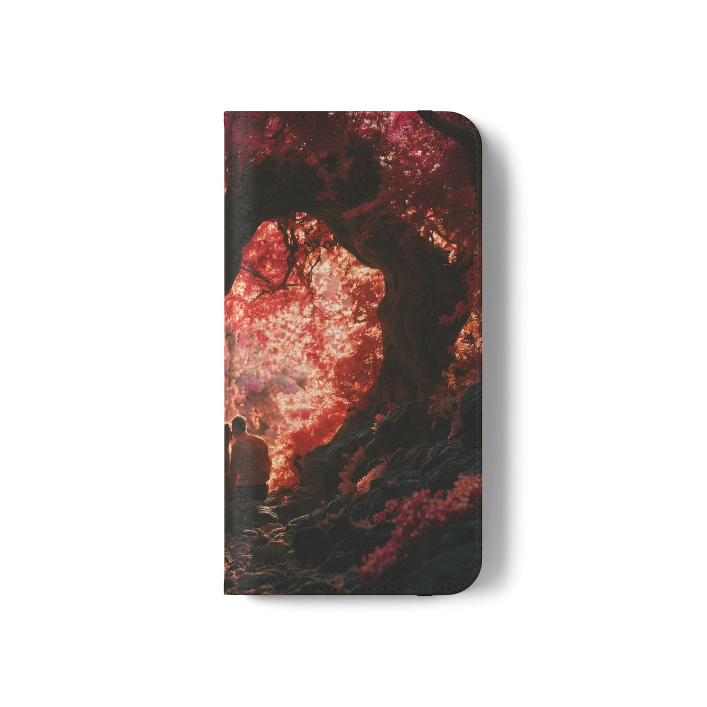 Crimson Arch Flip Cases – Heart-Shaped Canopy Romance