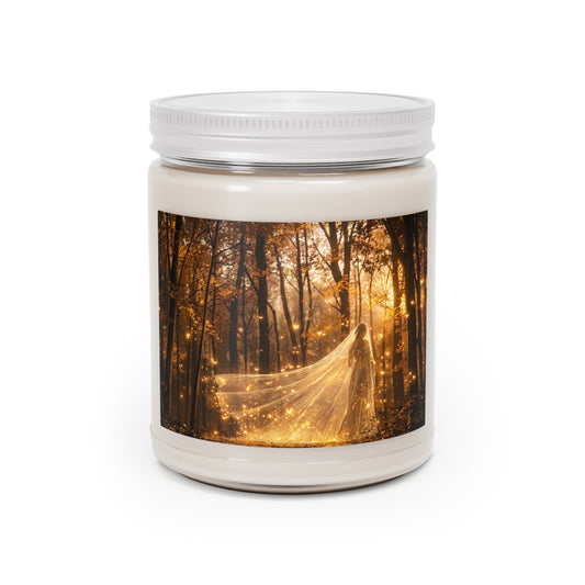 Enchanted Forest Veil Candle – Golden Twilight Guardian
