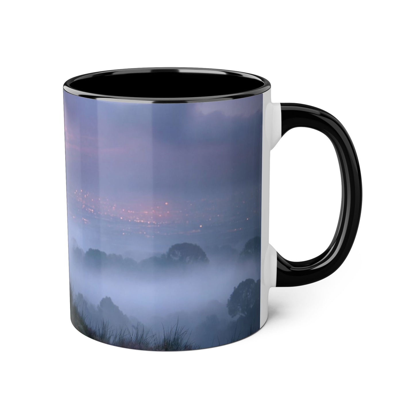 Misty Ridge Accent Mugs, 11oz – Crimson Moon & Giant Mushrooms