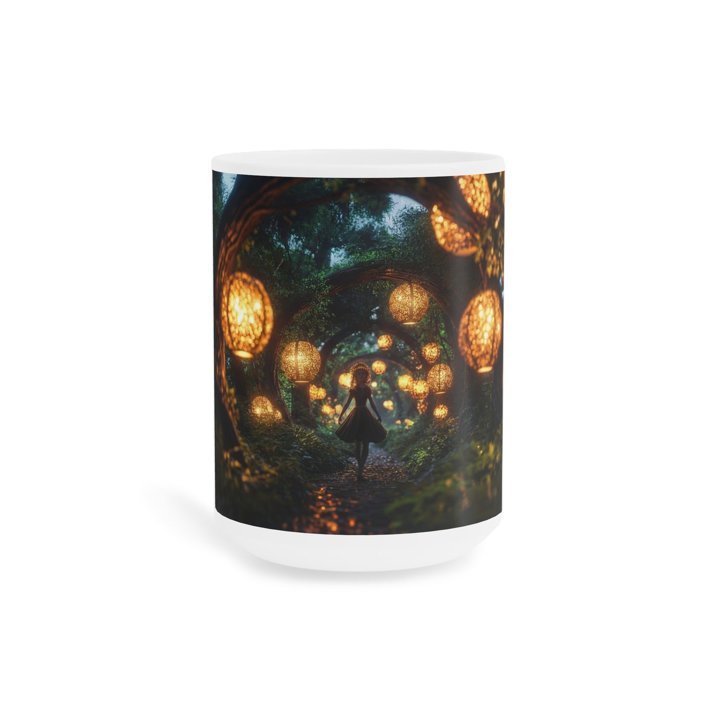 Luminous Lantern Path Ceramic Mugs (11oz\15oz\20oz) – Whispers of the Twilight Grove